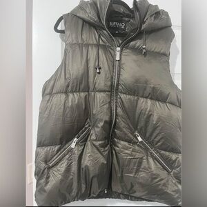 Buffalo David Bitton Olive Green Puffer Vest Size Large